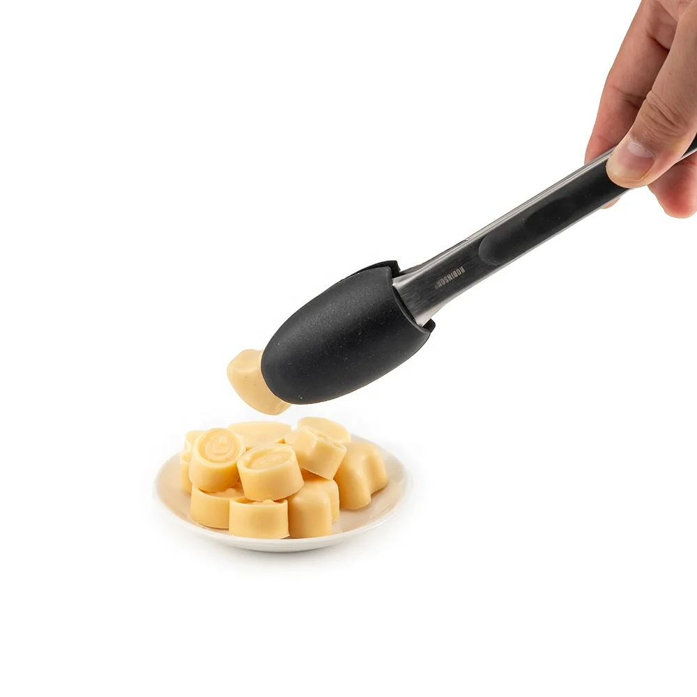 In Stock High Quality Stainless Steel Serving Tongs With Locking Kitchen Food Tongs With Silicone Tips