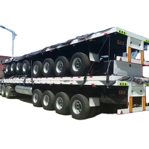 Hot in 2022 price suitable 4 axis container flatbed trailer