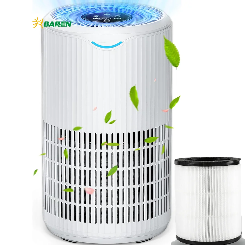Очиститель воздуха Baren H13 HEPA для дома, большой, 1500 кв. Футов, бесплатные Электрические запасные части, портативный очиститель для домашних животных