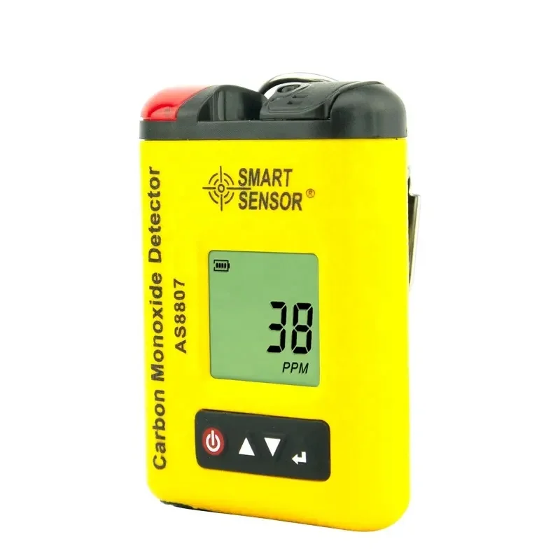 Smart Sensor AS8807 Portable Digital Carbon Monoxide Detector Clip-on CO Gas Concentration Monitor Tester Analyzer