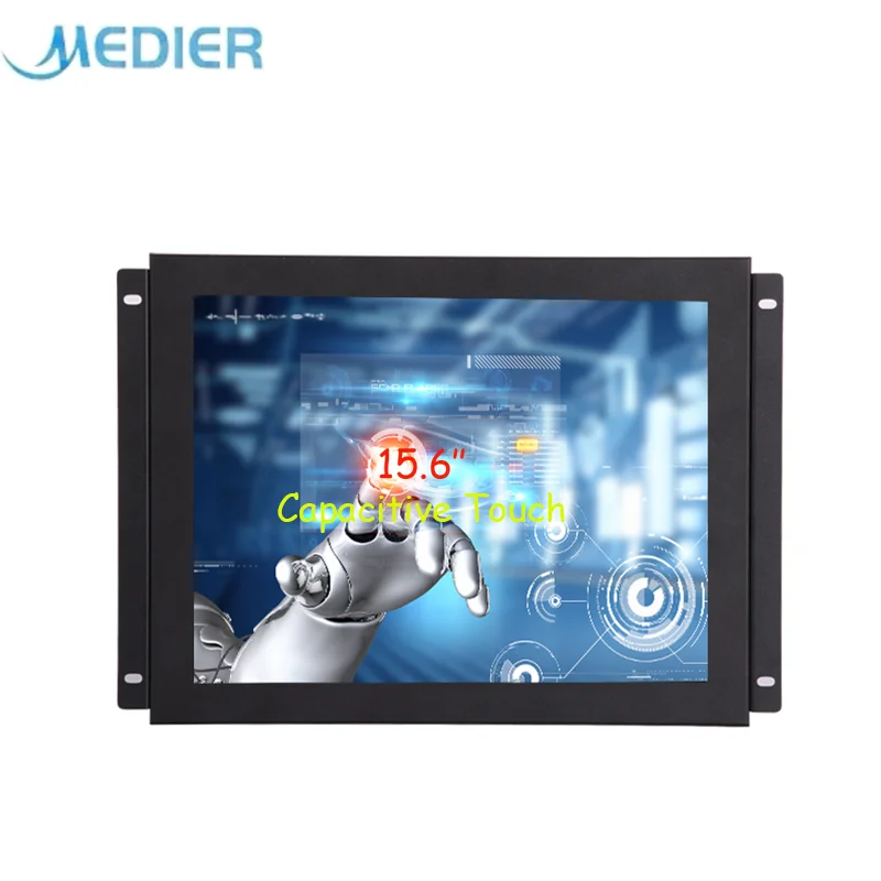 15.6 Inch 1920*1080 HD High Brightness Open Frame Capacitive Touch 10 Points Multitouch Lcd Industrial 2k Monitor