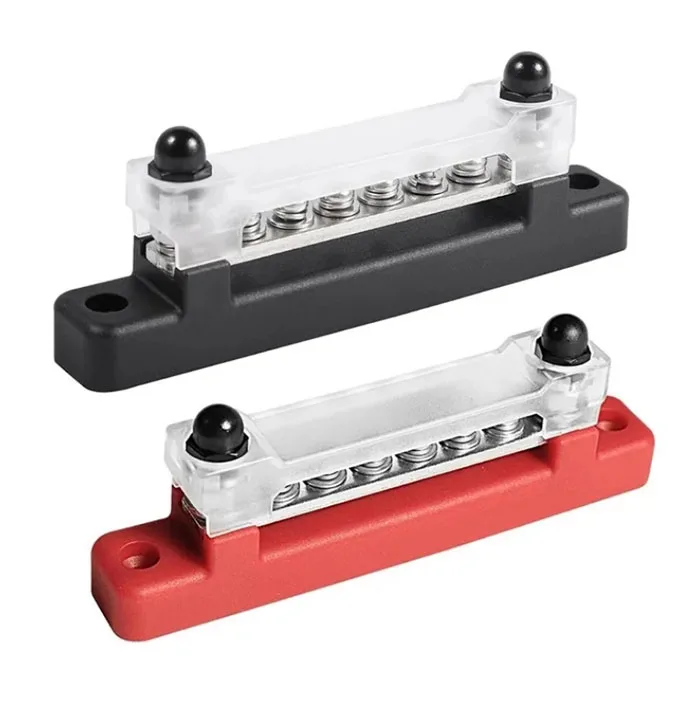 M6 12V Bus Bar 1/4 inch Power Distribution Block 150A Electrical Terminal Block Buss Bar for Truck Boat Car Camper RV