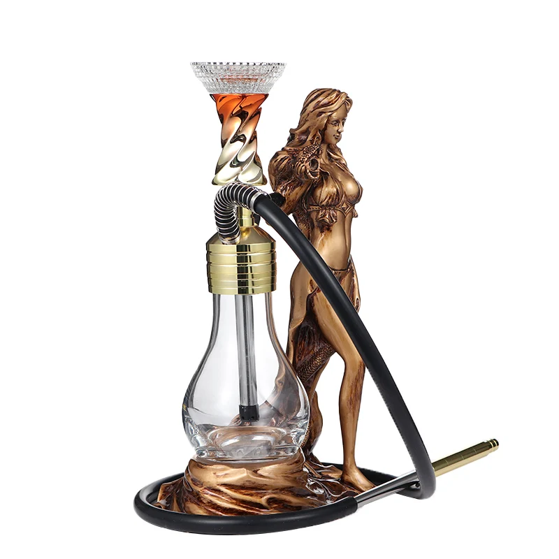 New Design Premium Quality Aluminum Shisha Hookah Luxury Led Resin Hookah