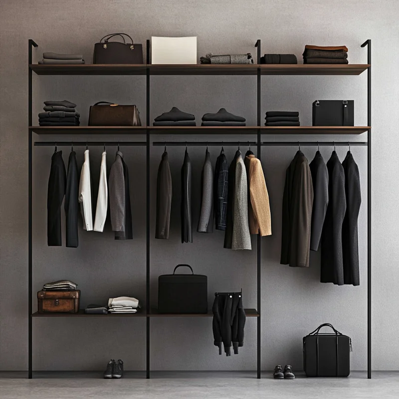 Customized High End Clothing Stores Design Stainless Steel Heavy Duty Garment Rack Women Children Clothes Display Racks