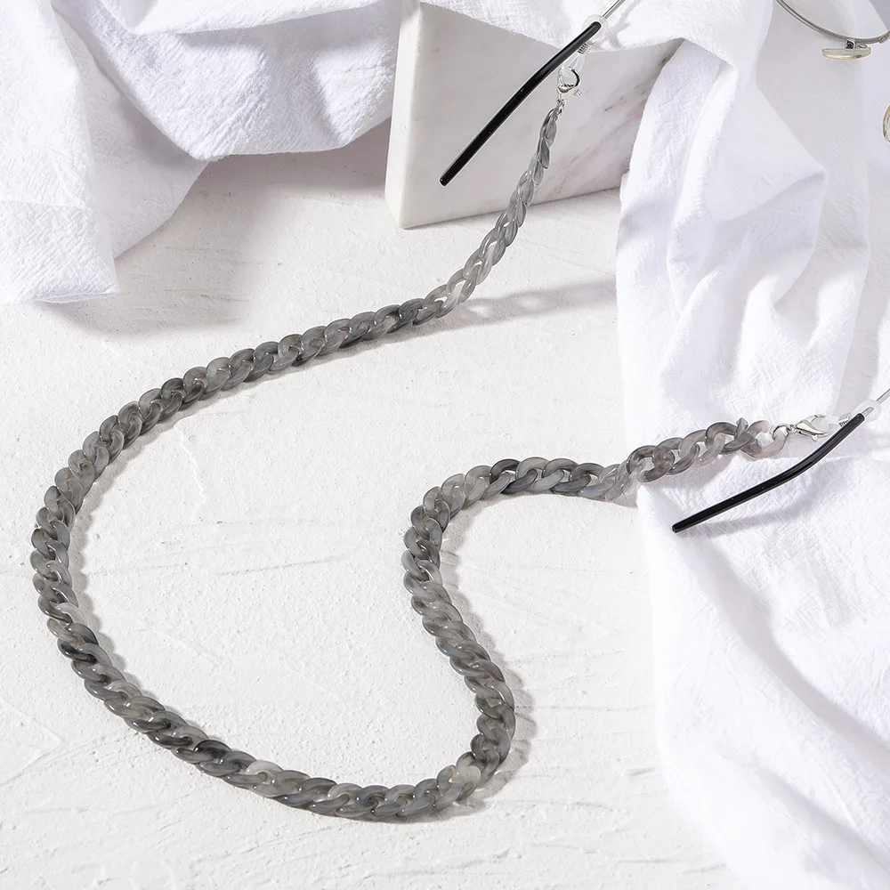 Лек Модные женские солнцезащитные очки цепь кристально чистое акриловое стеклянное цепи