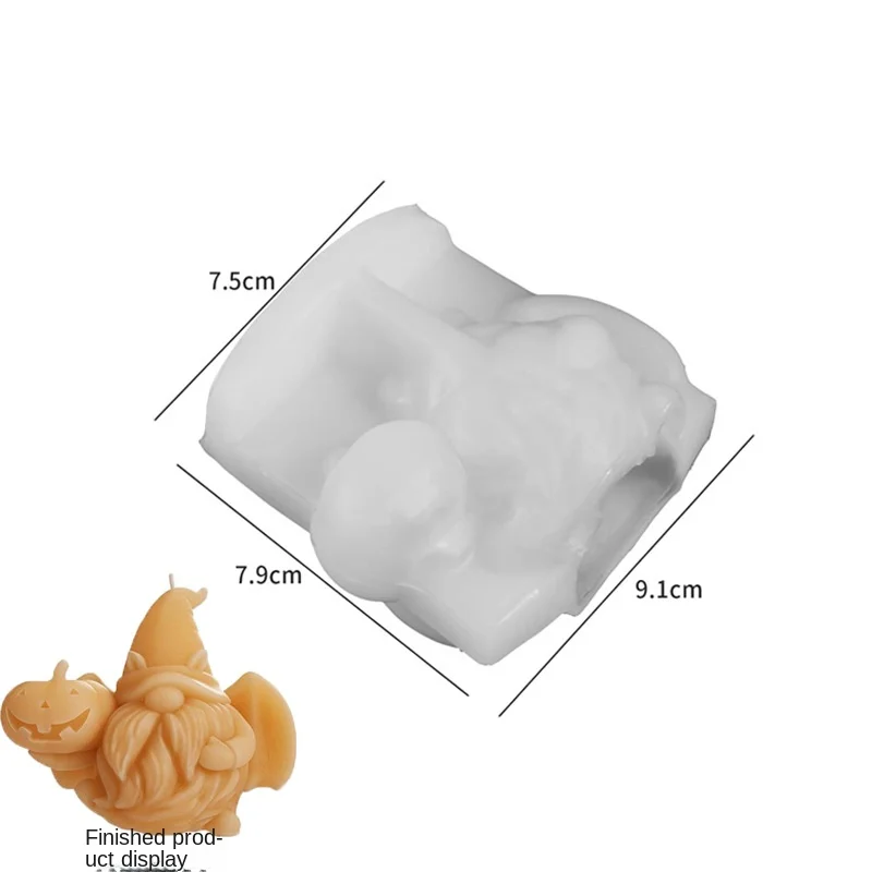 Halloween 3d Candle Mould Diy Handmade Pumpkin Dwarf Silicone Candle Mold For Candles