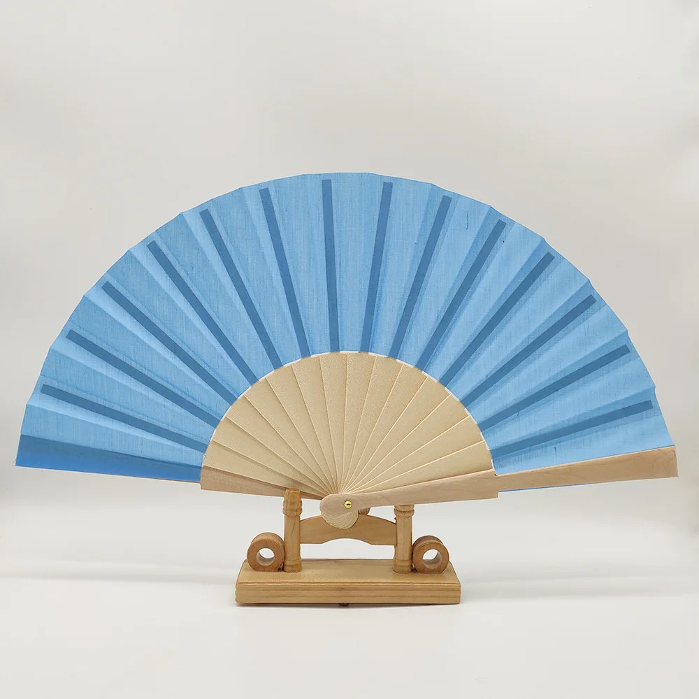 Custom printed logo plastic hand fan fabric folding fan for promotional gift