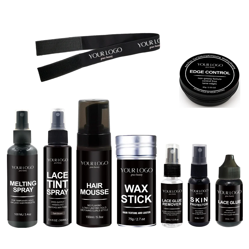 Customized Label Lace Glue Lace Melting Hair Glue Spray Wig Lace Tint Foam Mousse Vendor