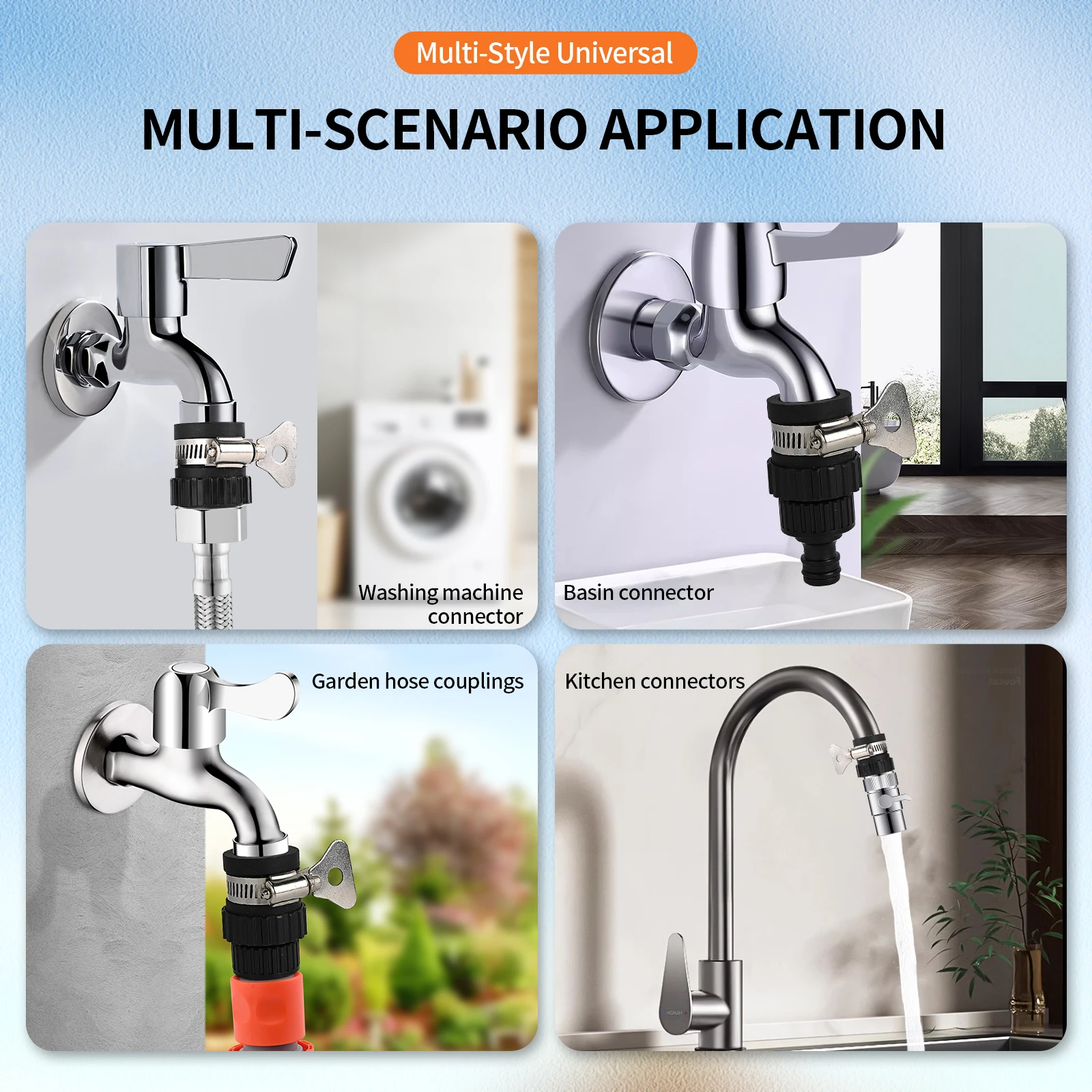 Universal Connector  Multi functional  Hose Connector Tap Adaptor ABS Adaptor  for Tube Connect