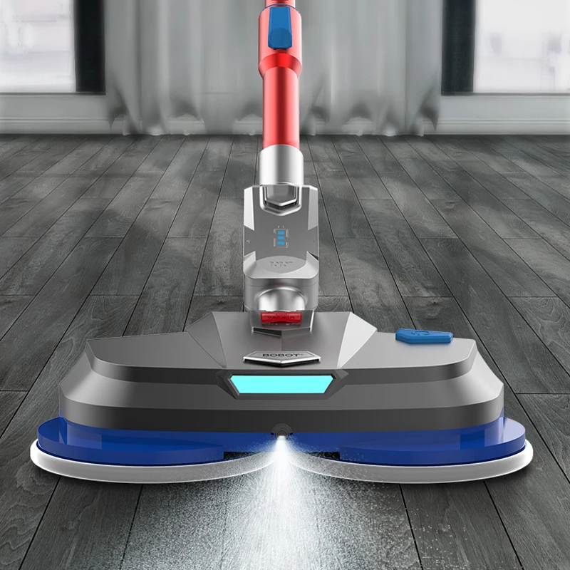 Dry and wet wireless electric mop automatic rotary waxing water spray automatic mop
