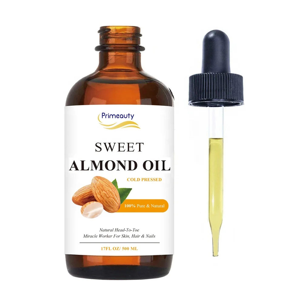 Wholesale Top Quality  500ml 100% Pure Cold Pressed Skin Moisturizer Therapeutic Body Massage Carrier Oil Sweet Almond Oil