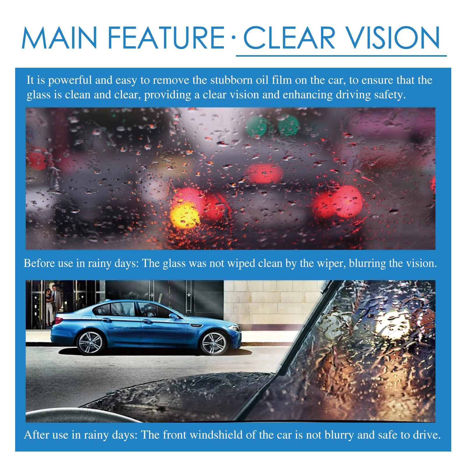 100ml Windshield Oil Stain Removal Rainproof Anti-fog Cleaning Agent Private Label RAYHONG Car Windscreen Sealant