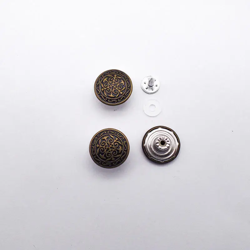 Factory Price Custom Logo Metal Jeans Buttons With Rivets Brass Denim Buttons For Jeans