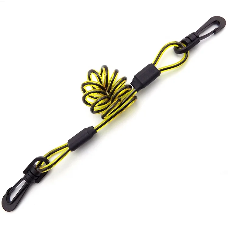 Guofeng coil lanyard with double plastic double snap hooks for safety