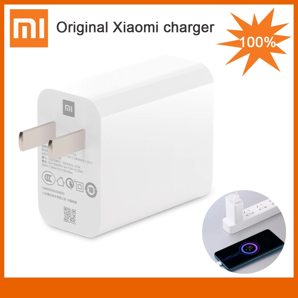Original mi 33W USB-A Quick Fast Charger Set US Plug for Xiao mi 33W Mobile Travel Charger Set