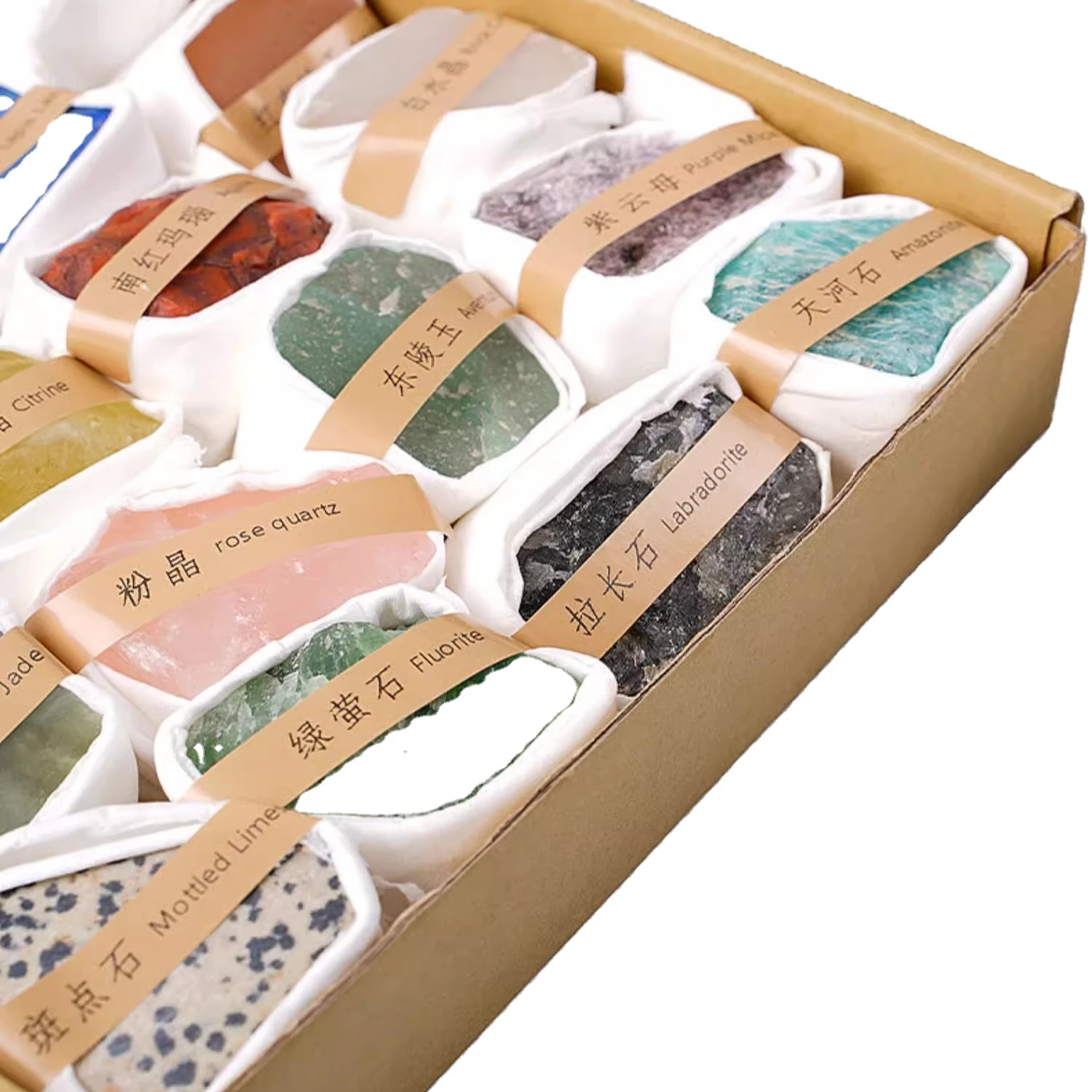 Natural mineral crystal stone box crystal ore gem stone specimen collection popular science display crystal ore