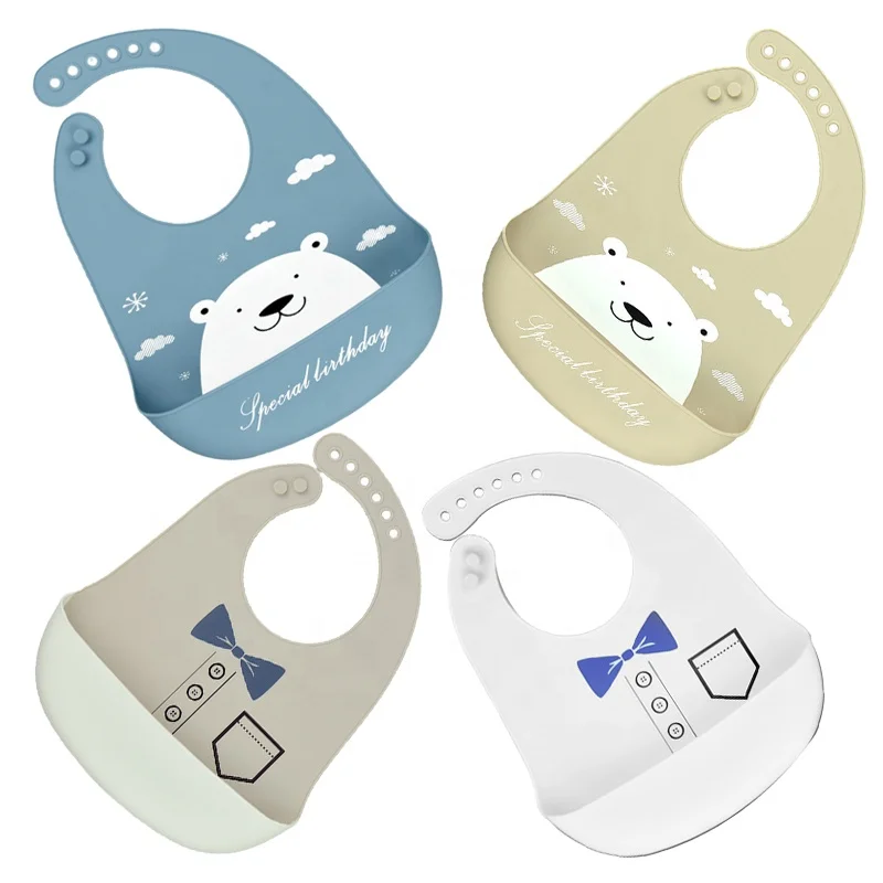 
Custom babero bebe silicone baby bibs cartoon animal baby silicone bib 