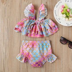 High Quality ins Upscale Fashion Swimsuit Baby Girl Pink Swimsuit  Baju Renang