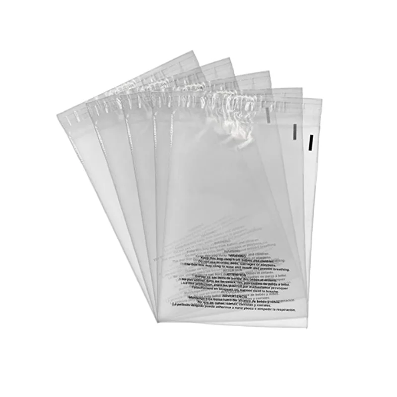 6 x 9 &8 x 10 & 9 x 12 inch Clear Polyethylene Plastic Suffocation Warning Polybag for clothes packing