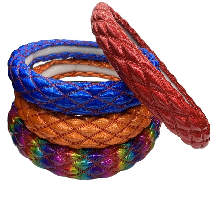 Fashionable And Colorful Car Accessories Women Steering Wheel Cover Leather Car Steering wheel cover