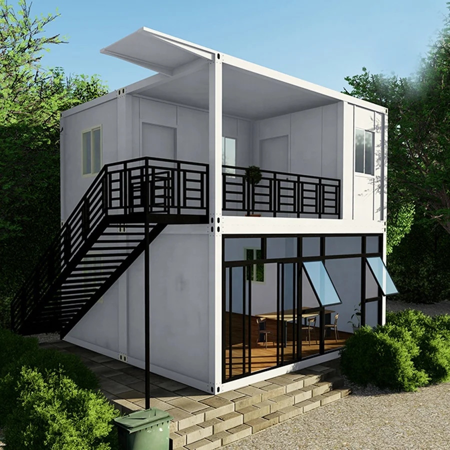 Prefabricated 3D Design Prefab House With Galvanized Steel Frame And Aluminum Window  Detachable Container House