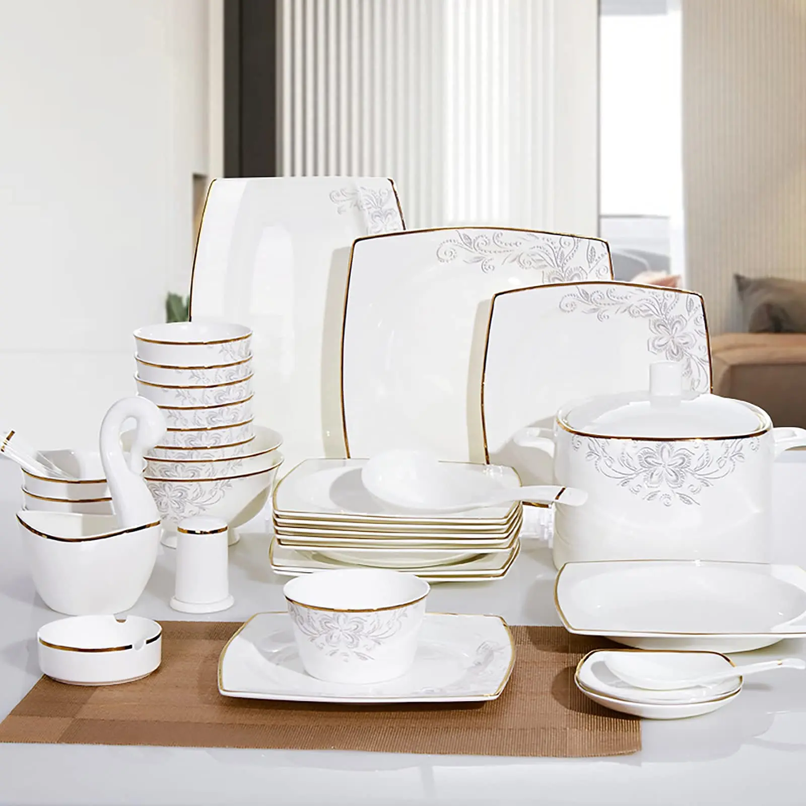 New bone china 24pcs fine porcelain dinner set/plates set /dinner dinnerware luxury  for 6 people