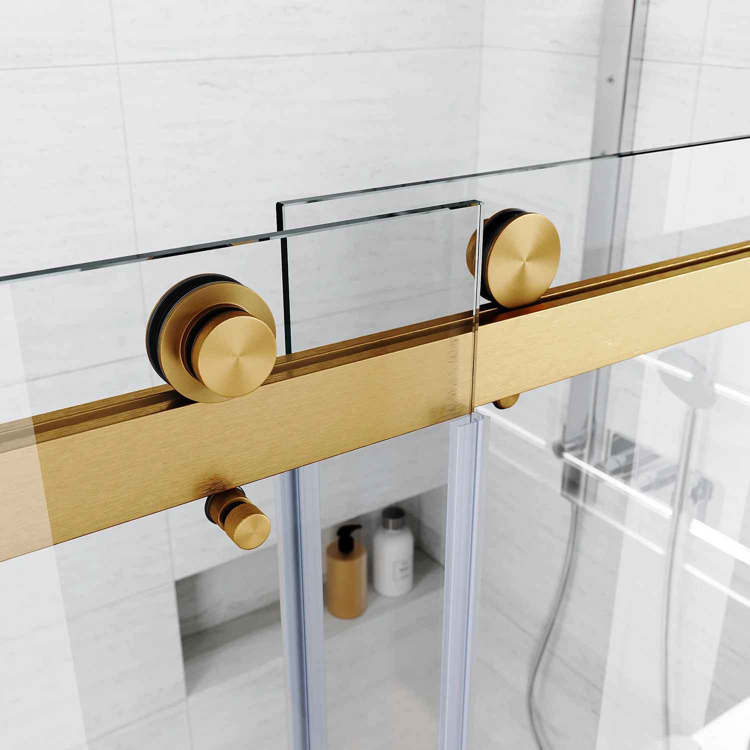High Quality Sliding Stainless Steel Shower Screen Rail System Glass Shower Door for bath tub