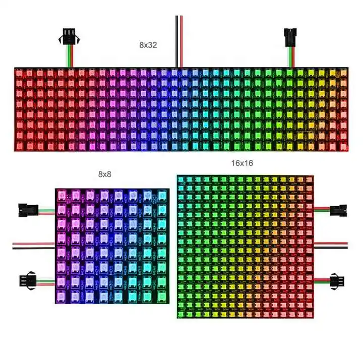 Гибкая Пиксельная панель RGB DIY программируемый экран DC5V WS2812 SK6812 WS2812b 8x8 8x32 16x16 светодиодная матрица