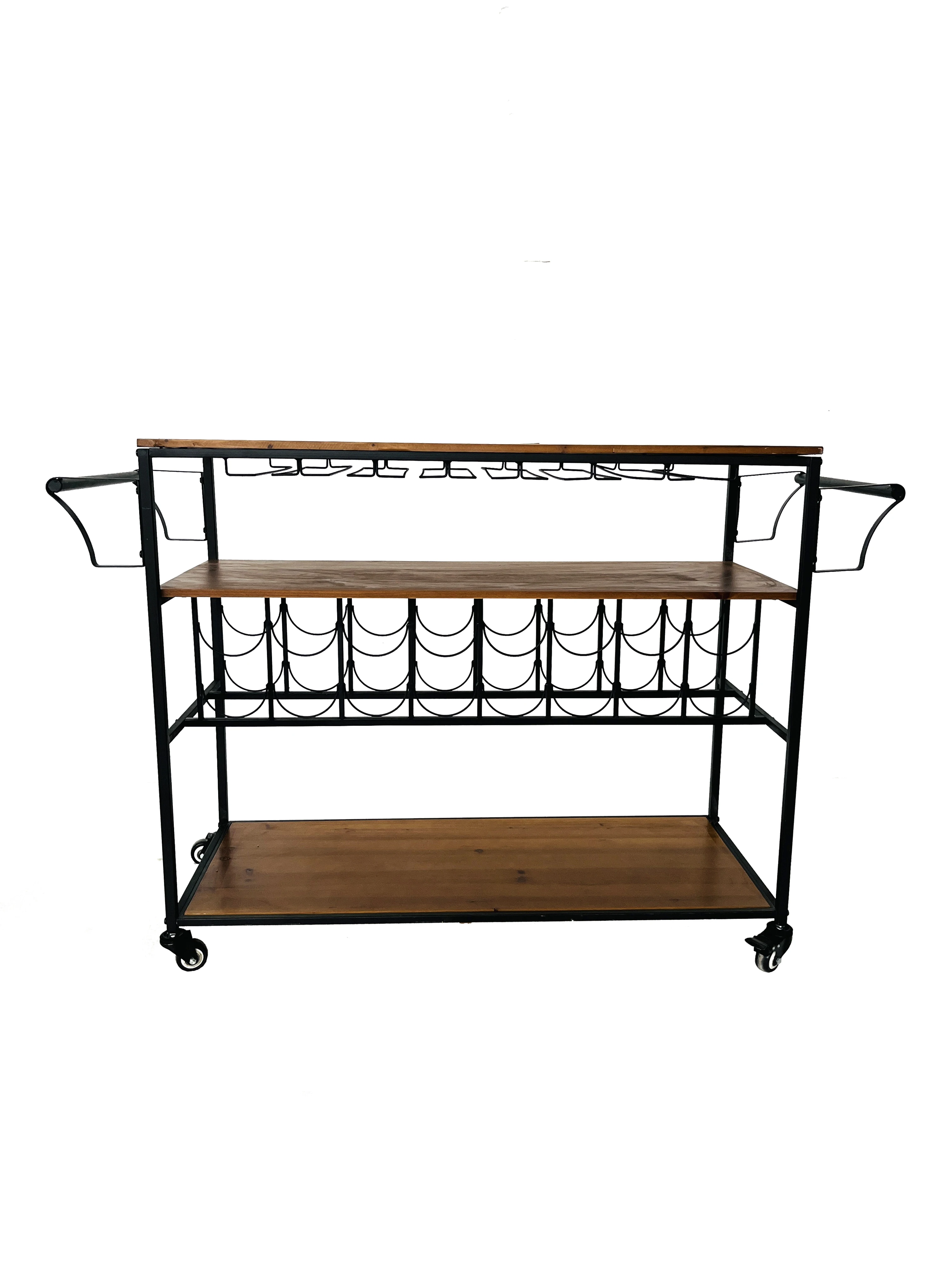 Stock Modern Bar Carts Rolling Black Trolley Hote Drinks Trolley Cart Bar Luxury Modern