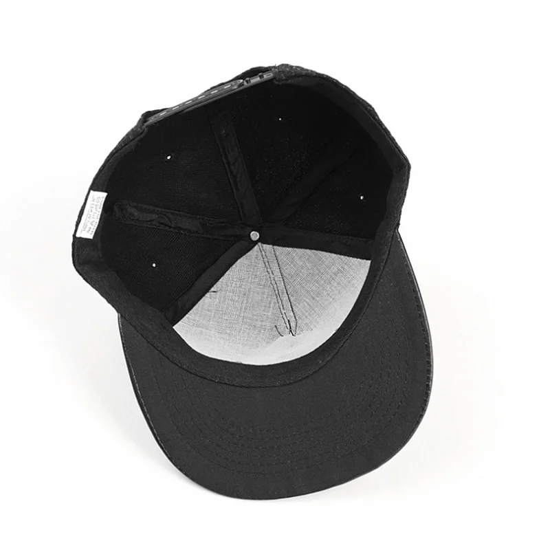 Fashion Flat Brim Hip Pop Cap King Crown Snapback Hat Baseball Cap with Metal