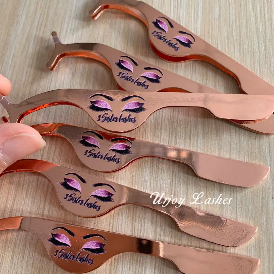 Rose gold Lashes applicator tweezer Private label eyelash tweezers, tweezers eyelash extension