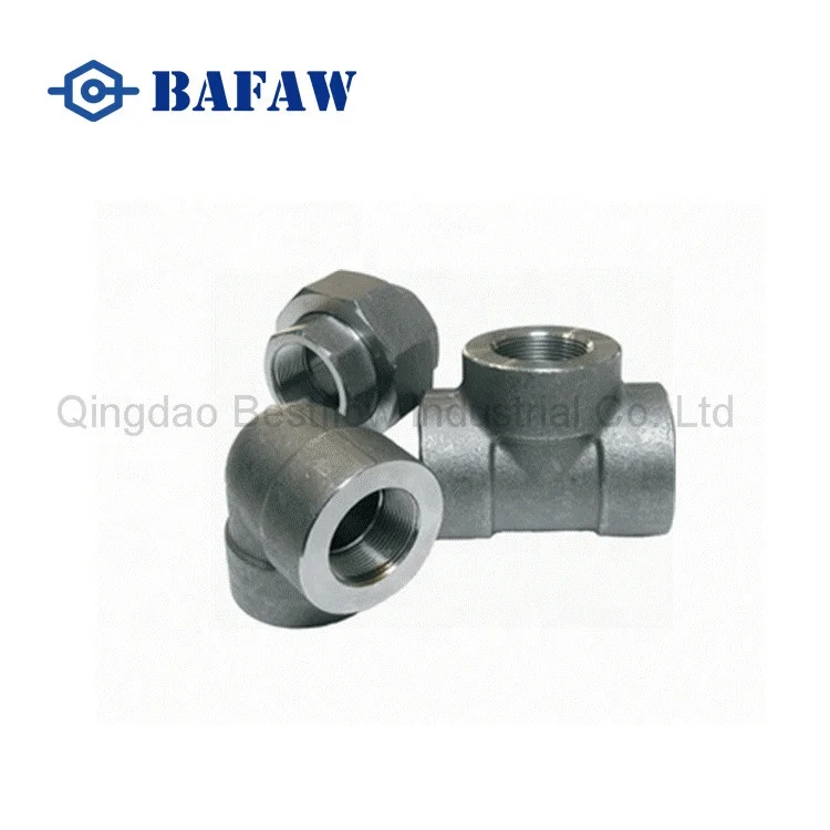A105 Black Carbon Steel Threaded Forged Pipe Fittings
