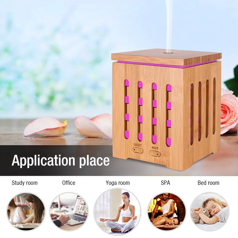 Wholesale Essential Oil Diffuser Wooden Diffuser With Auto Shut-off 7 Color Light Aromatherapy Oil Diffuser Humidifier