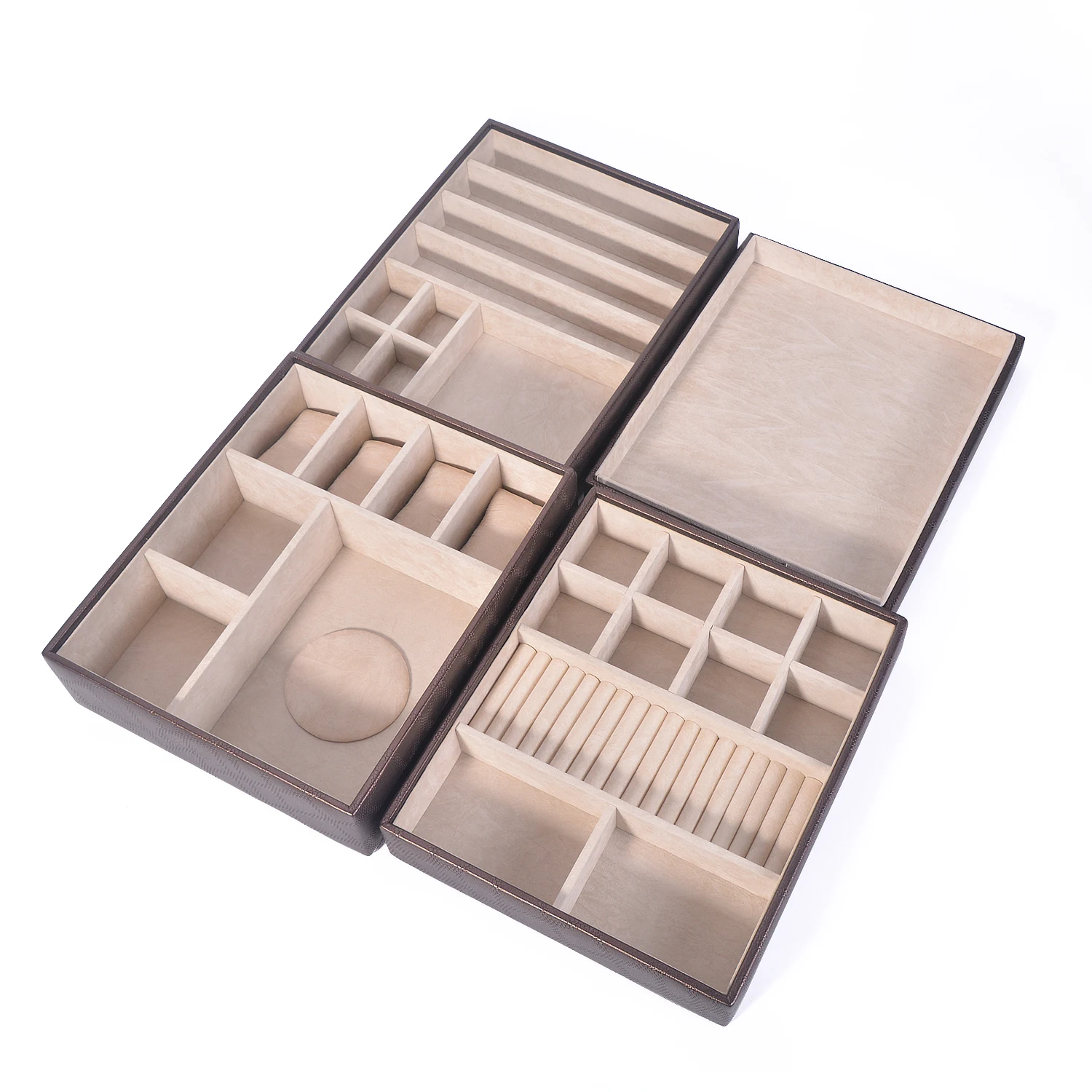 Custom Travel Leather Jewelry Box Organizer PU Storage Case for Rings Earrings Necklaces Women Logo-Elegant Packaging Display