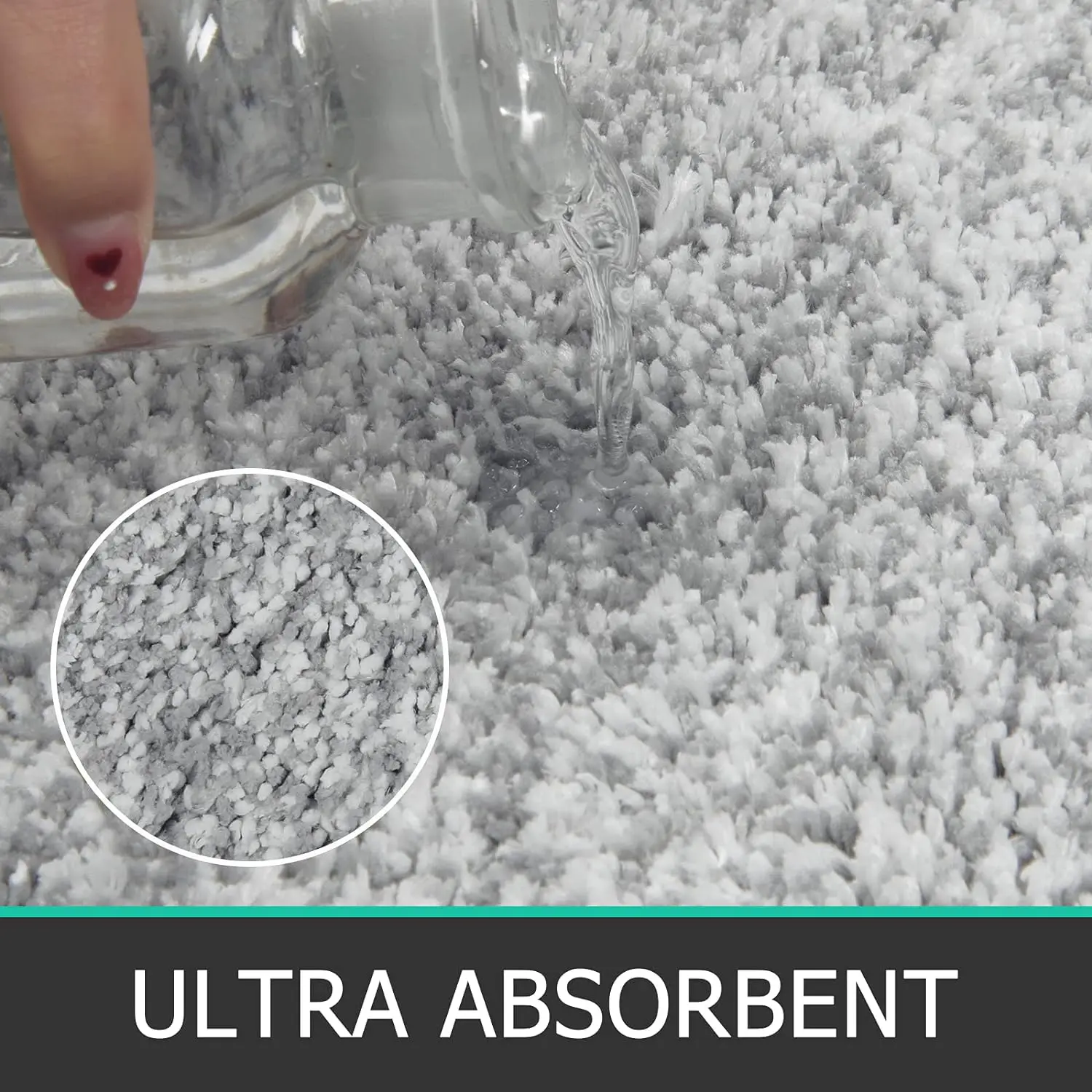 Bathroom Rugs Sets 3 Piece Absorbent Bath Mats for Bathroom Non Slip Shaggy Microfiber Bath Rugs