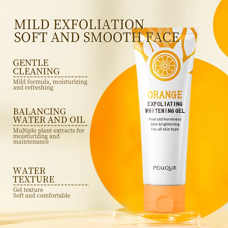 Custom Skin Care Orange Face Cleanser Peeling Gel Moisturizing Cleansing Exfoliating Dead Skin Removal Face Wash Gel