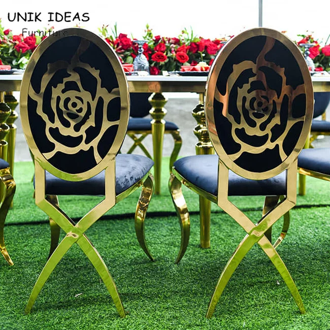 Wedding Decor High Back Stainless Steel X Legs Couple King Throne Chair For Bride Groom Event Hall Banquet Chairs