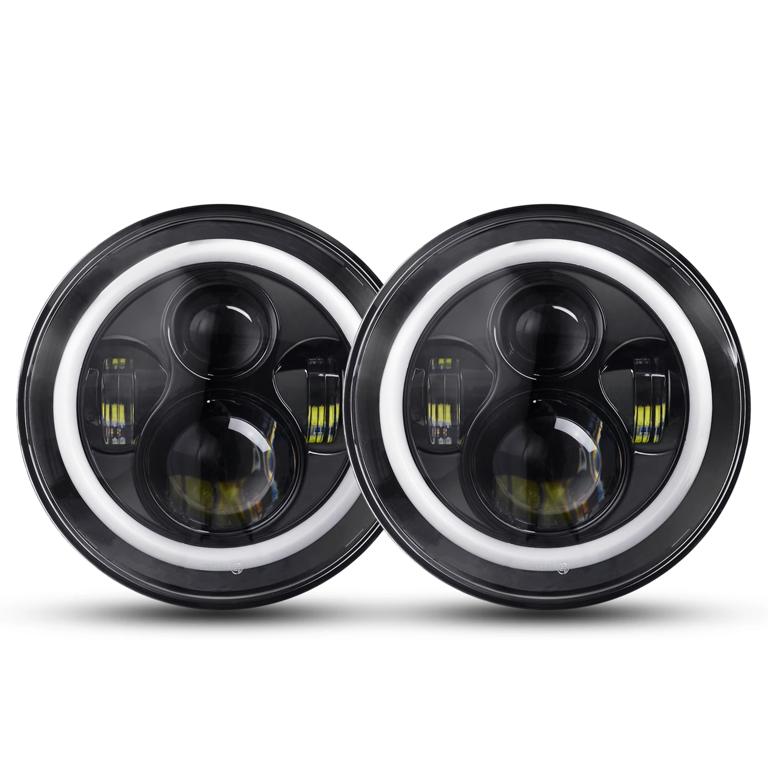 7 inch Round 40W LED Headlights with Halo Ring RGB DRL/RGB Turn Signal for Jeeps