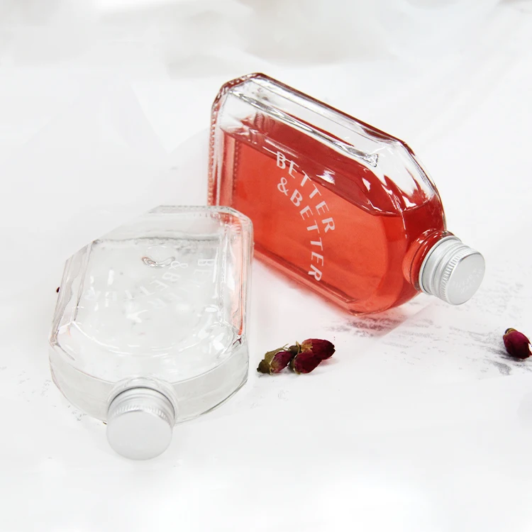 100ml 200ml 350ml 500ml Flat Cold-Brew Coffee Glass Bottle Juice Glass Packing Bottle