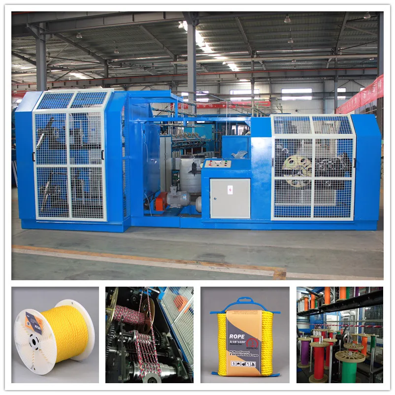 Factory supplied 3 strands or 4 strands twisted PP PE twine rope making machine