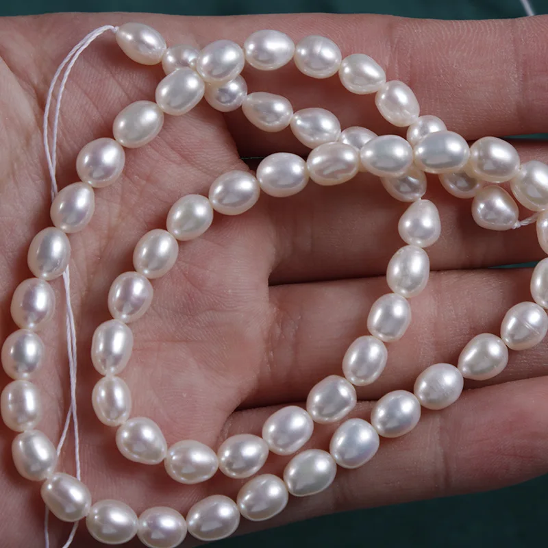 AAAAANatural freshwater pearl real rice bead pearls white 5-6mm Stands for jewelry making diy Loose beads wholesale
