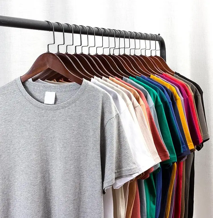 Мужская хлопковая футболка Повседневная цветная из 2023 хлопка большие размеры лето