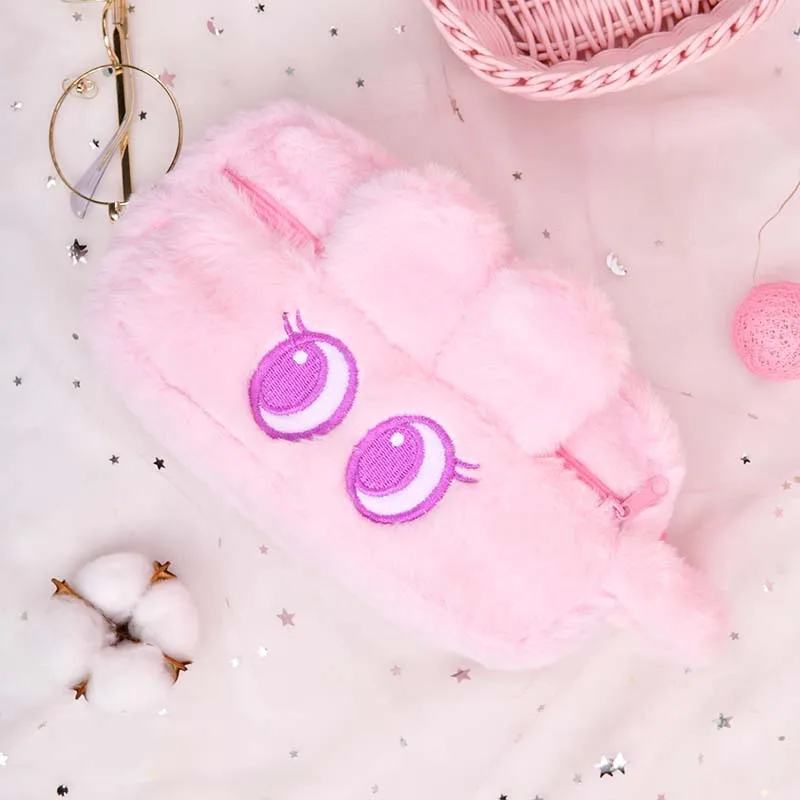 Wholesale New Cute Animal Plush Large Capacity Students Pen Pencil Case Storage Bag with Zipper
