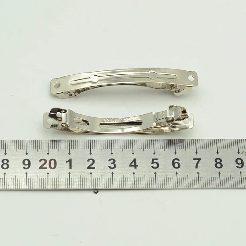 7cm Wide Two Parts Curled Edges Metal French Barrettes Clip Paris  Automatic Hairpins for DIY Kids Girls Hair Accessories