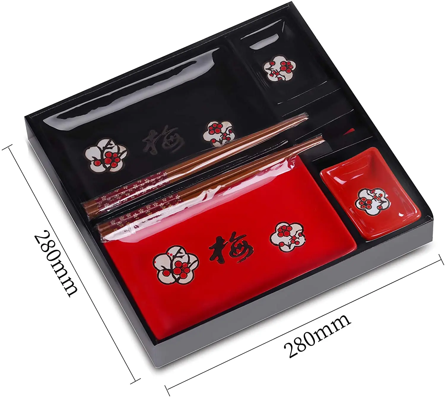 Porcelain Sushi Sets Sushi Making Set 2 Sushi Plates 2 Dip Bowls 2 Sticks Stands DIY Dishwasher Safe