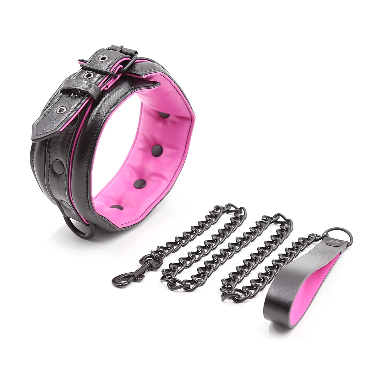
3pcs BDSM Kit Sexy Slave Leather Bondage Handcuffs Ankel Collar Bondage Restraints for Adult Toy 