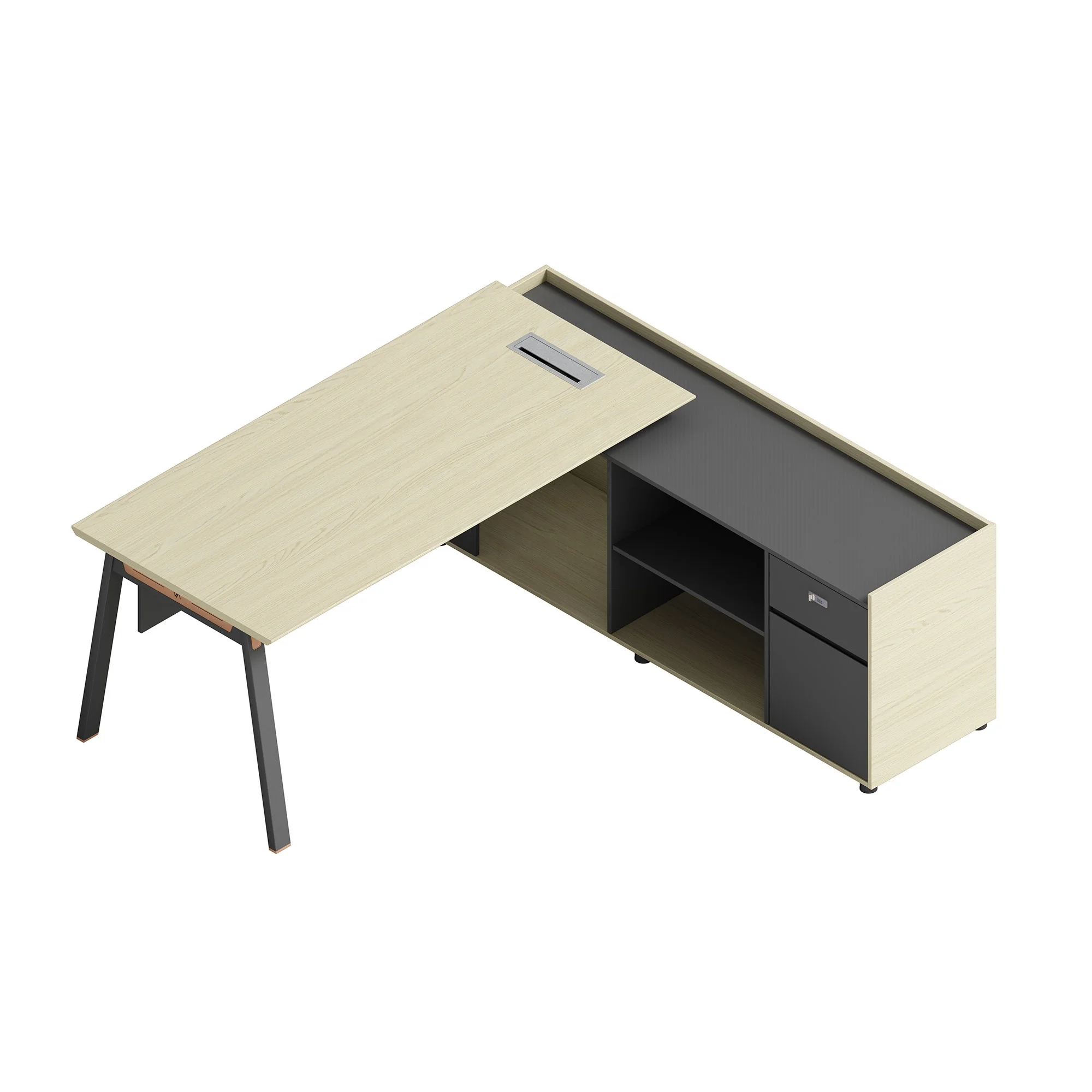 Oem Custom Made Wooden Panel Office Furniture Executive Manager Desk Modern Boss Table L Shape Director Table With Chair Desk