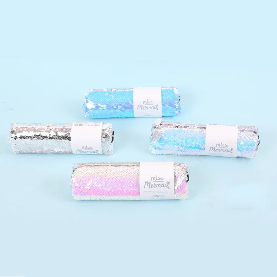 Fashion Pencil Bag Mermaid Series Shining Scale Cover Triangle Pencil Case