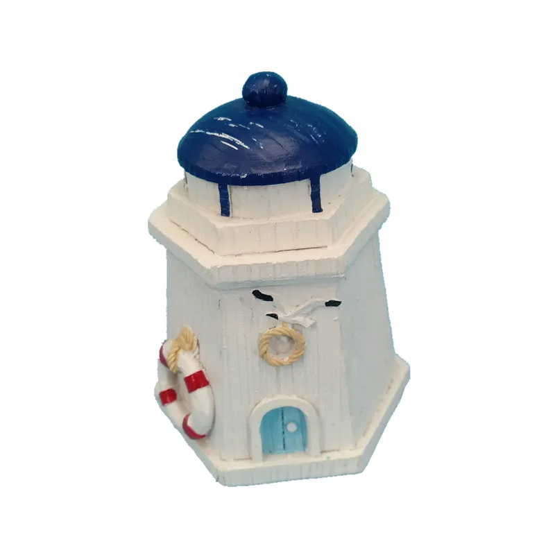 Nautical Miniature Mediterranean Style Lighthouse Decoration Home Decoration Polyresin Ornament