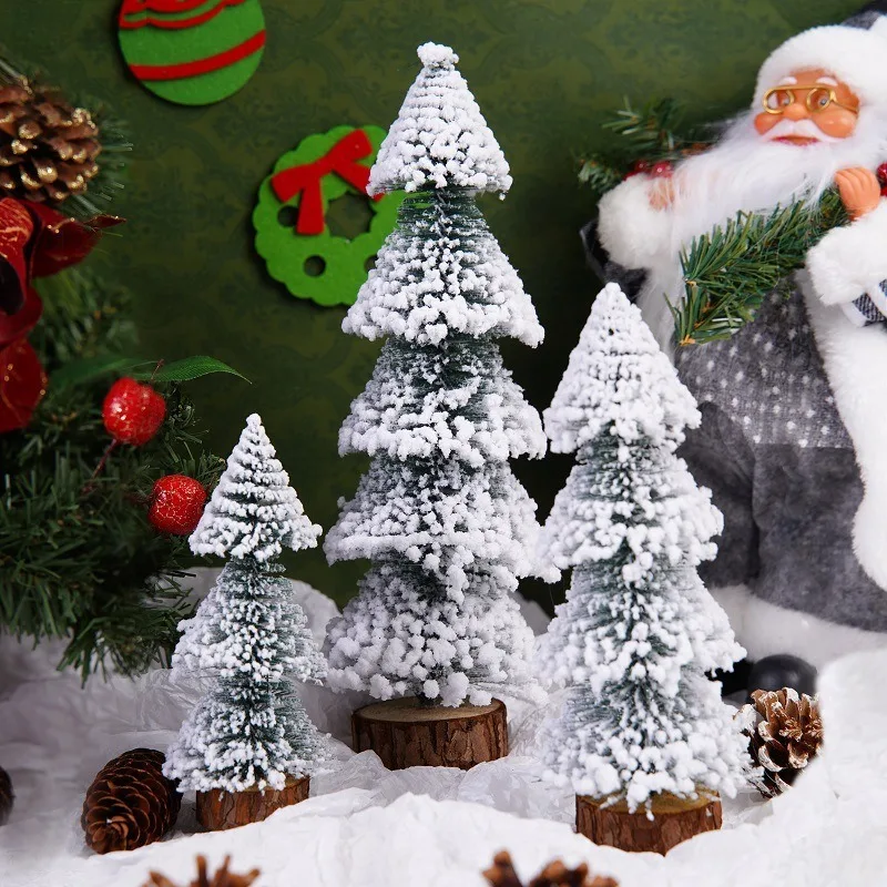 15-30cm Christmas Decoration Xmas Tree Small Cedar Pine for Home Room Decor Party New Year 2024 Navidad Ornaments Accessories